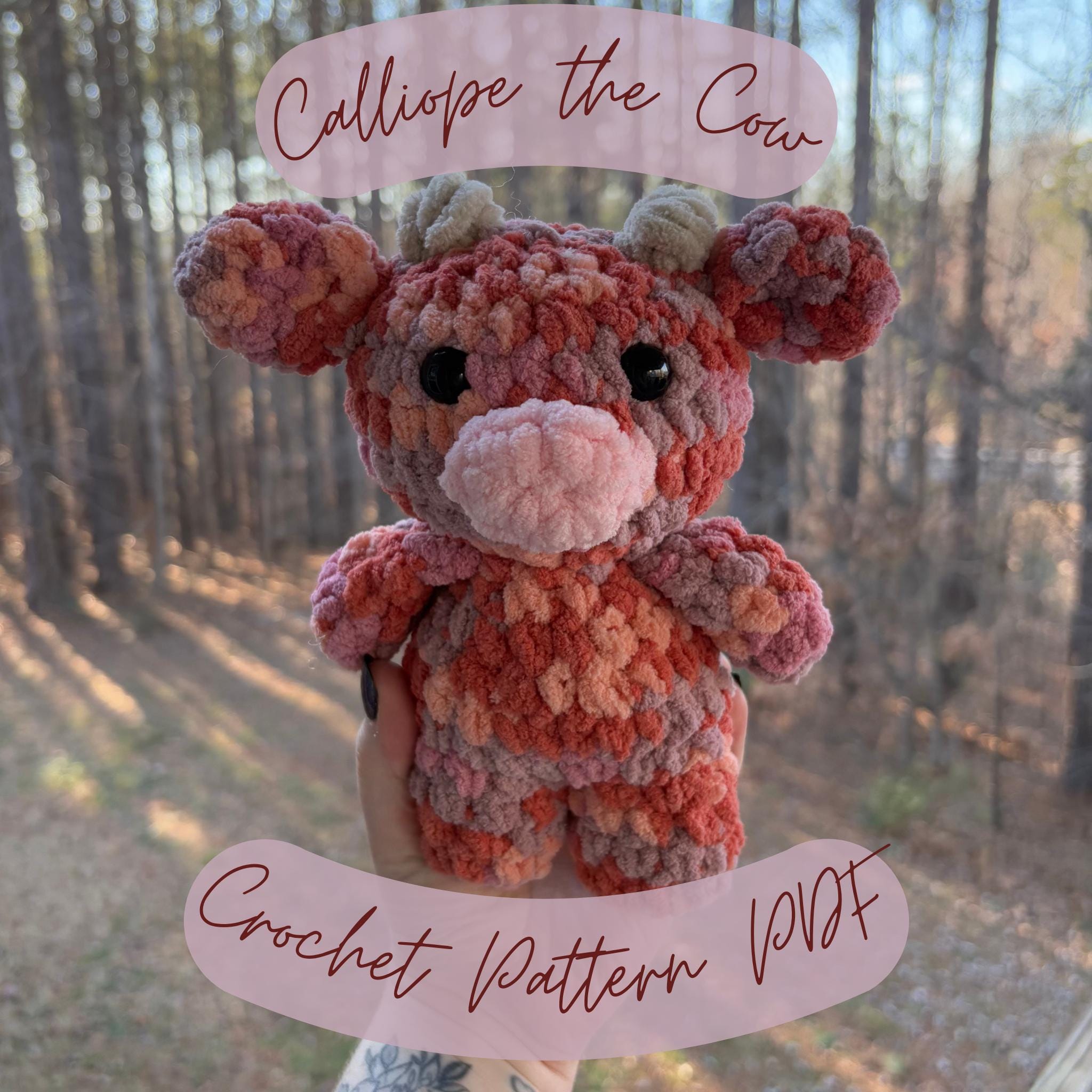 Calliope the Cow Crochet Pattern (PDF), Easy Plush Toy