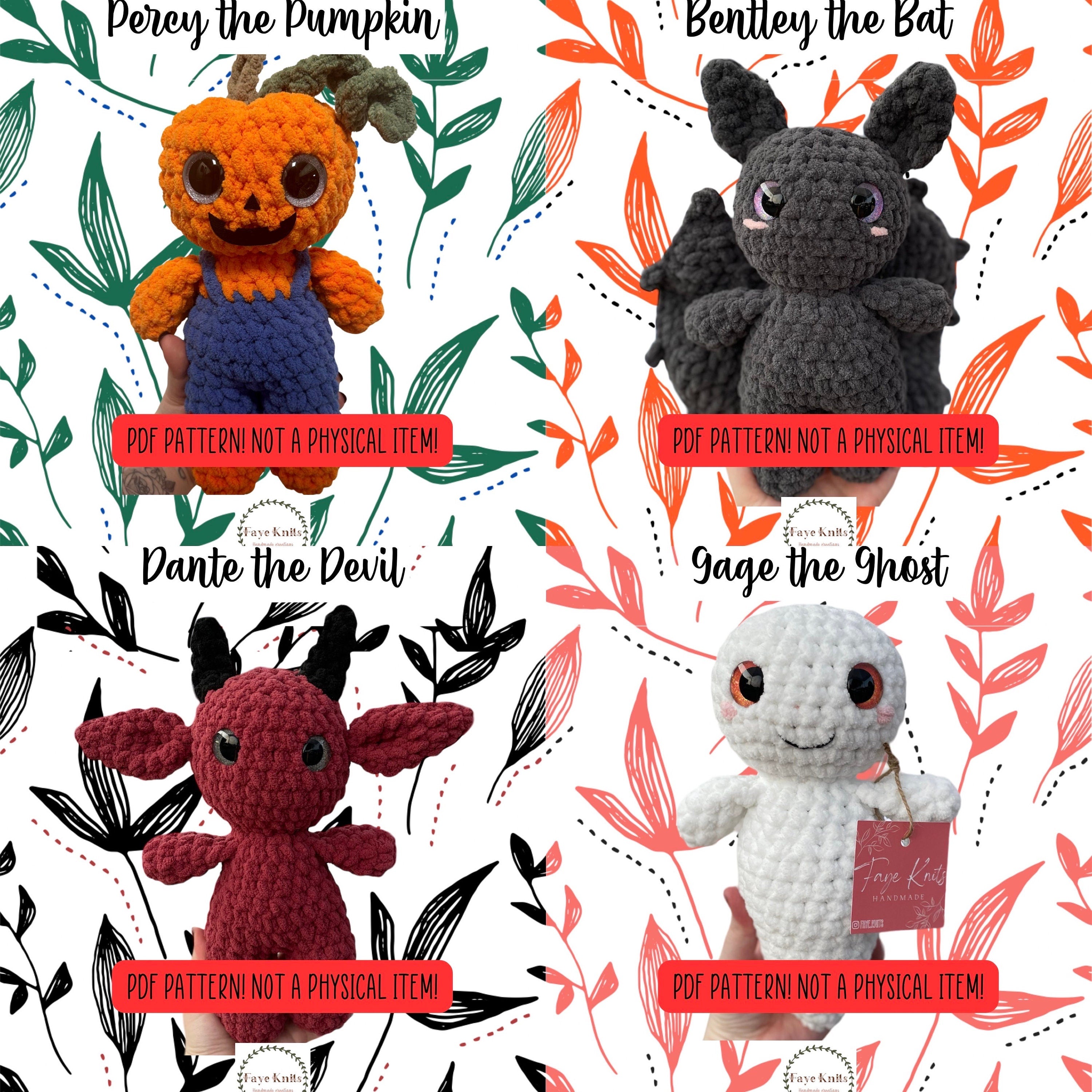 Pumpkin Patch Hollow buddies, plush, crochet pattern, pattern bundle